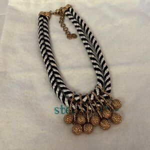 Stella & Dot Kalani Gold and Black Striped Necklace